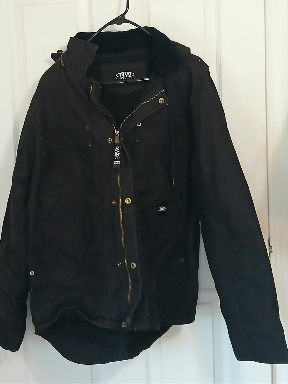 RW-Black Fleece With Hood HeavyJacker Size M
